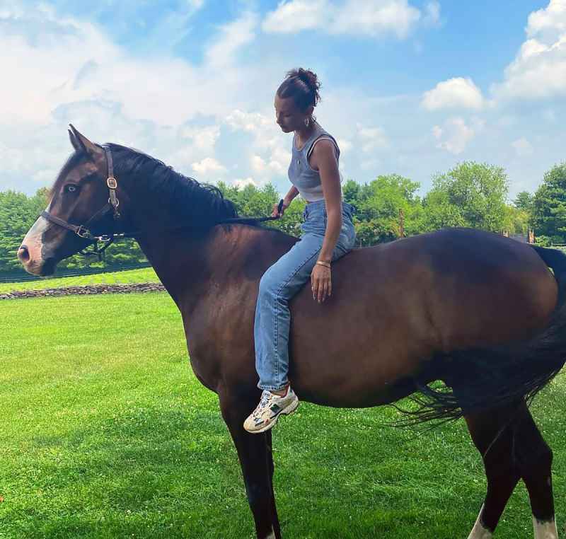 Bella Hadid Wears Mom Jeans and Dad Sneakers on the Farm