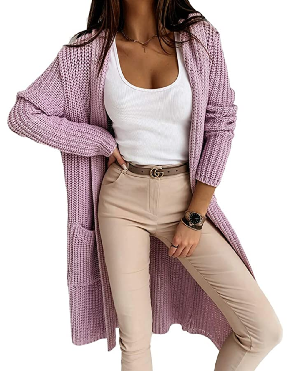 Cicy Bell Women's Open Front Hooded Cardigan