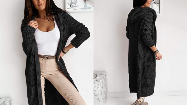 Cicy Bell Women's Open Front Hooded Cardigan