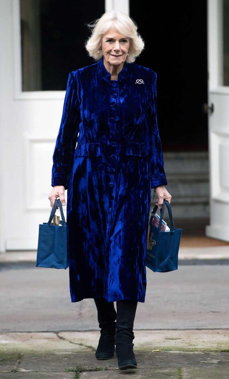Duchess Camilla Is Holiday Dressing Goals in a Blue Velvet Coat