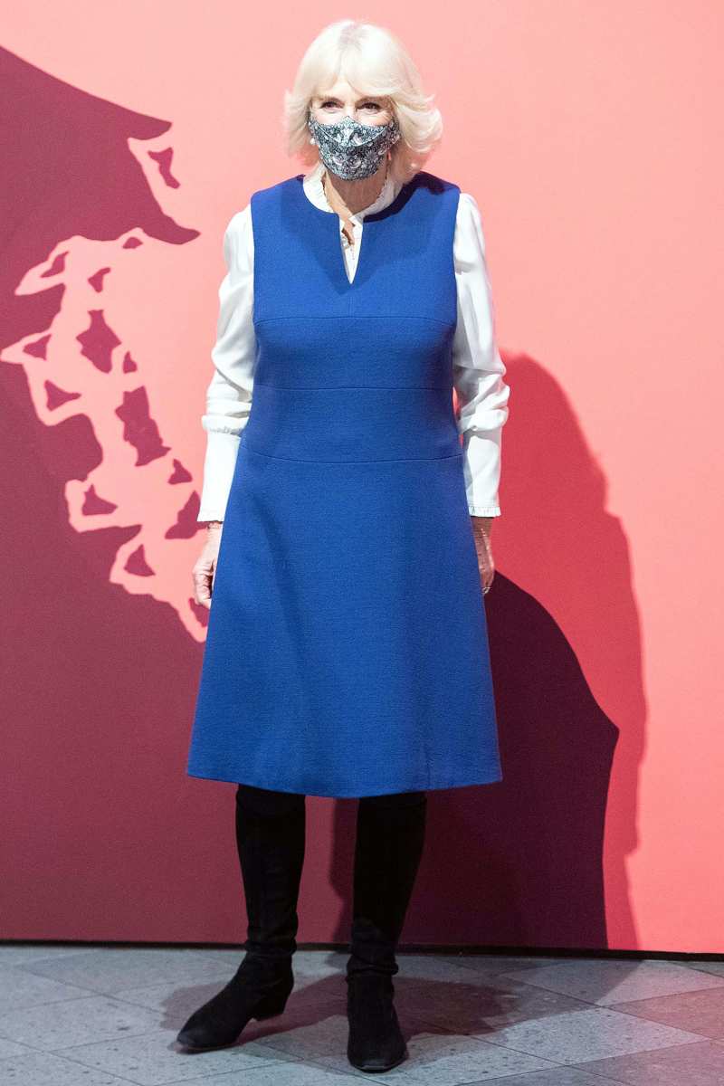 Duchess Camilla in a Royal Blue Frock at National Gallery in London