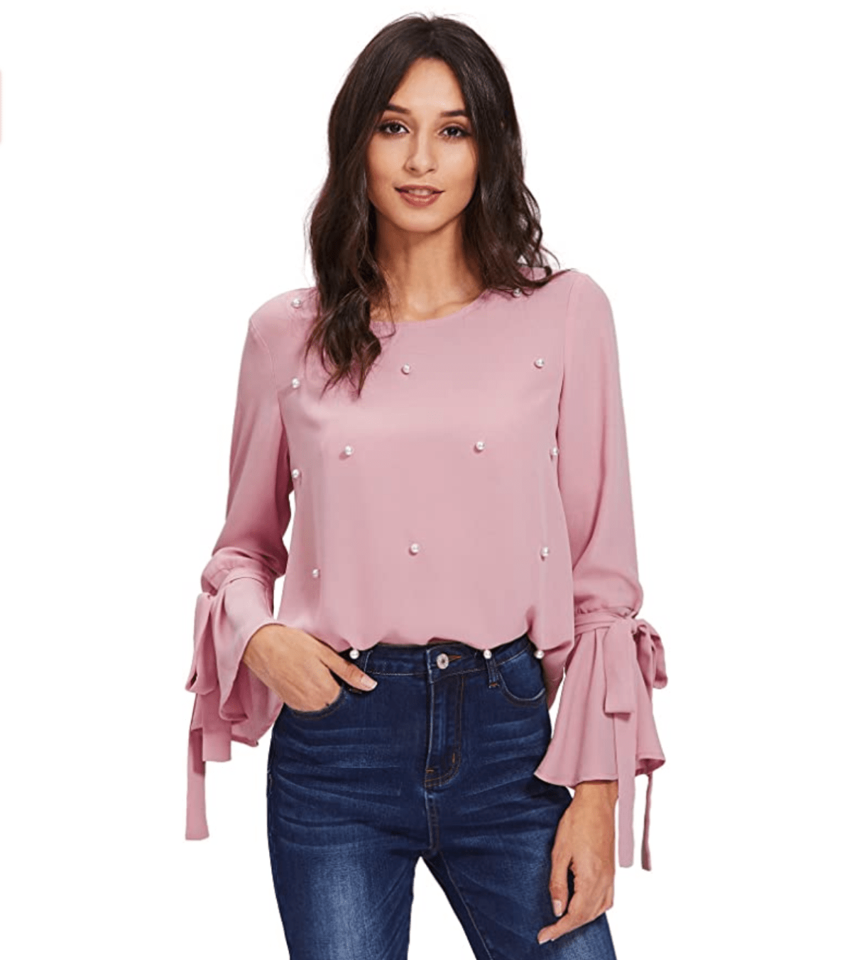 Flowers Pearl Embellished Top