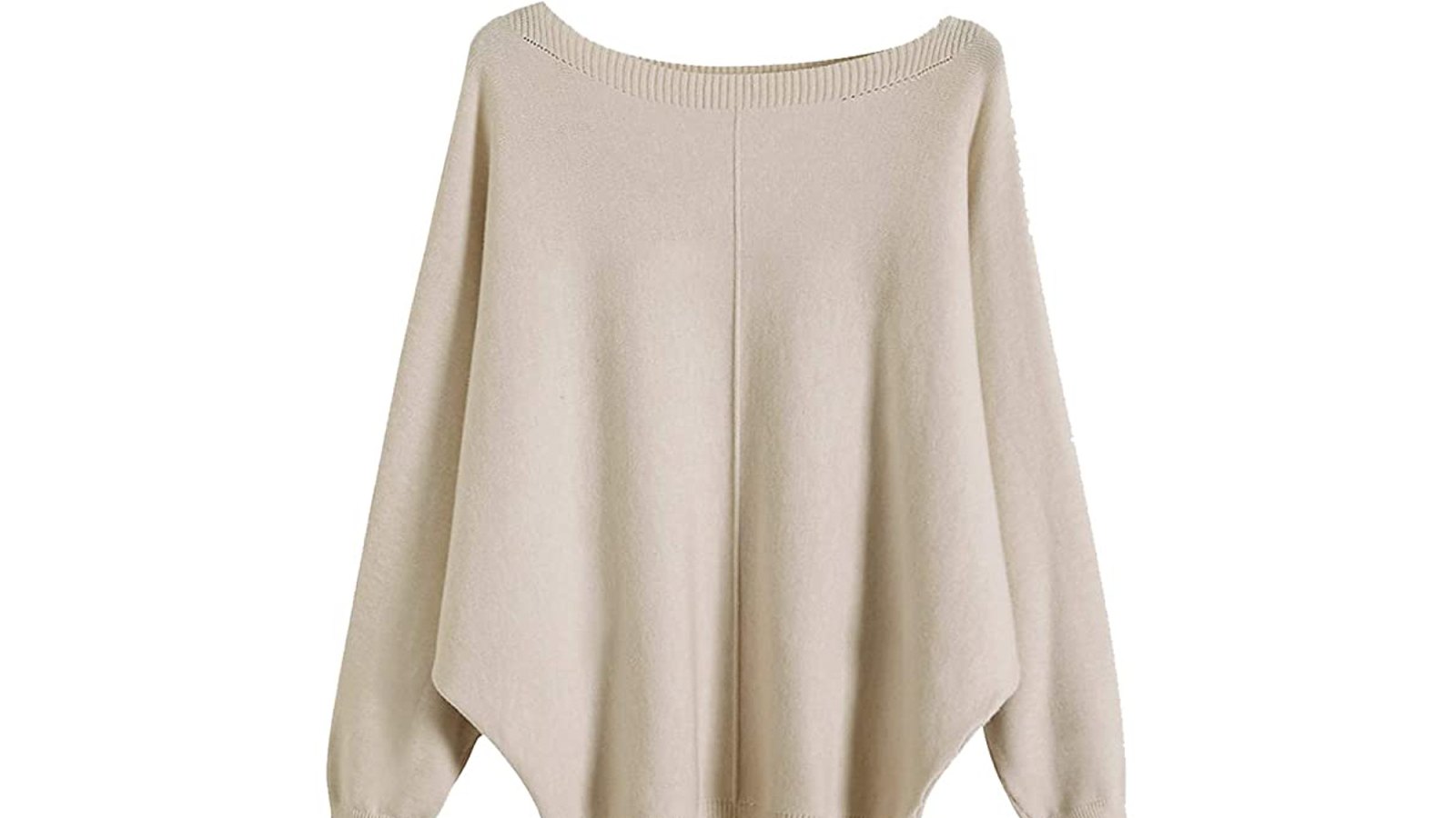 GABERLY Boat Neck Batwing Sleeves Dolman Knitted Sweater