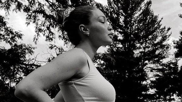 Gigi Hadid Black and White Baby Bump