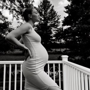 Gigi Hadid Black and White Baby Bump