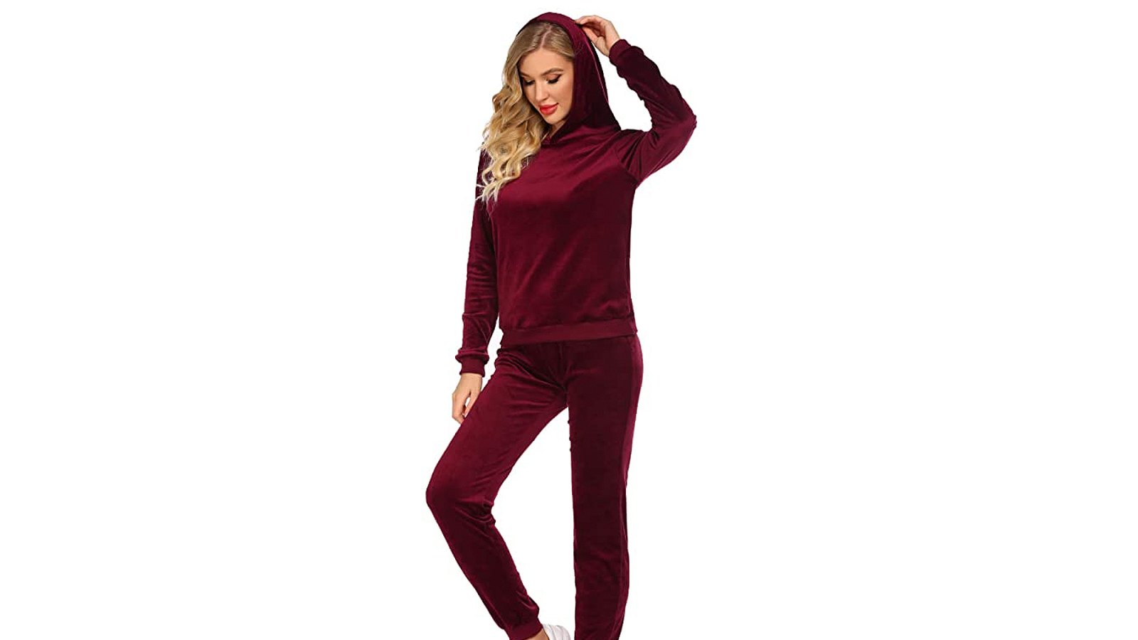 HOTOUCH Women's Velour Long Sleeve Hoodie and Pants Velour Sweat Suit