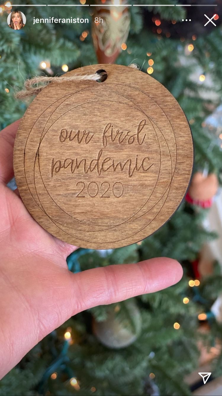 Jennifer Aniston Causes Controversy on Twitter With COVID-Themed Christmas Ornament