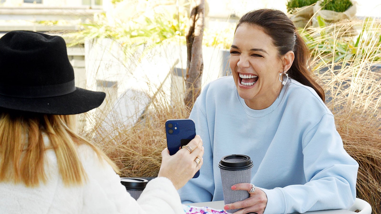 Katie Holmes Laughing With A Friend