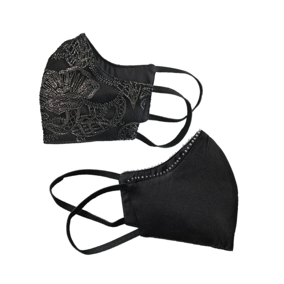 Lainiere Health | Calla Lily and Black Magic Silk Fashion Face Mask (2-Pack)