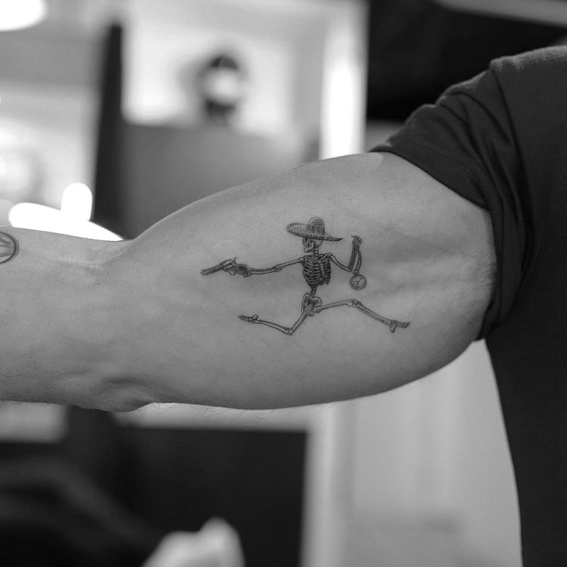 Mark Consuelos Celeb Tattoos New Bicep Skeleton