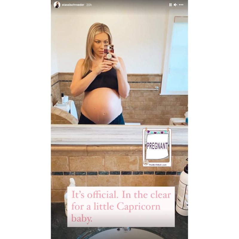 Pregnant Stassi Schroeder Mirror Selfie In A Sports Bra