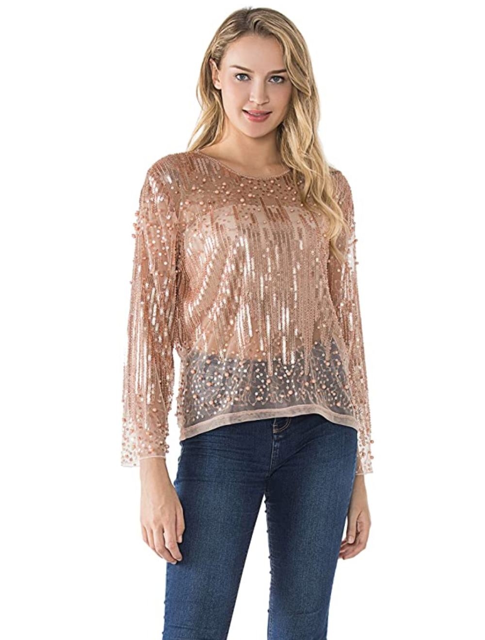 PrettyGuide Women's Sequin Blouse