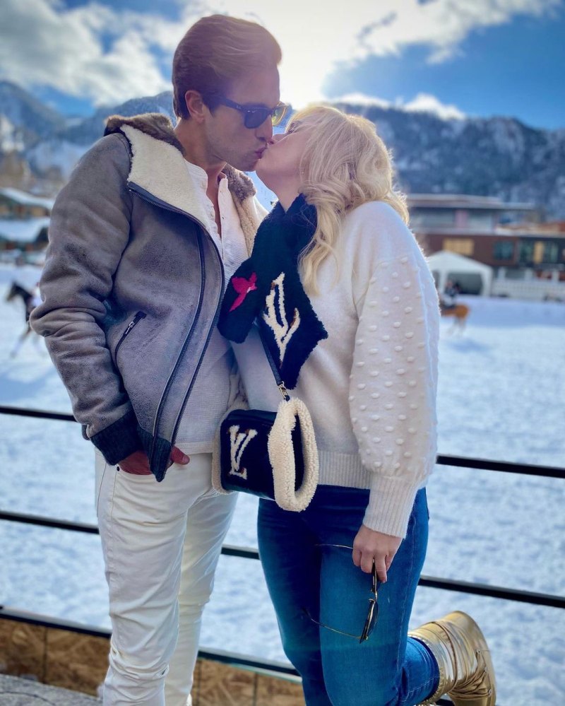 Rebel Wilson and Jacob Busch Kissing Snow
