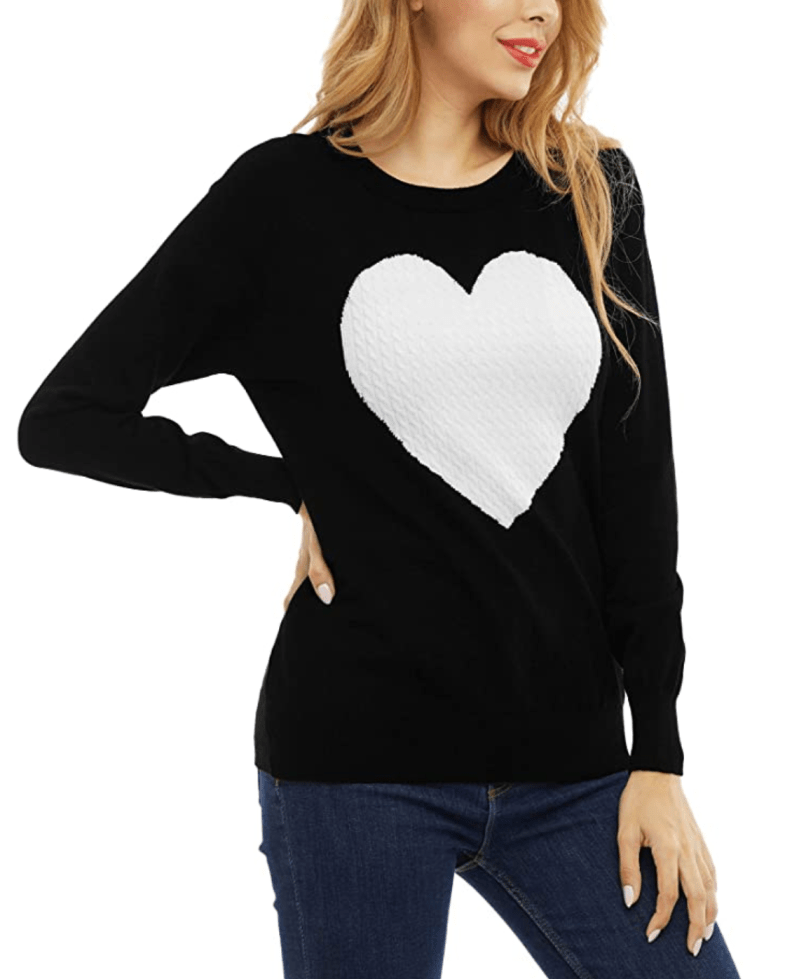 Satinior Knit Patchwork Heart Top Is the Sweetest Winter Sweater | Us ...