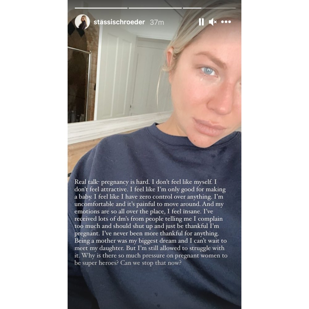 Stassi Schroeder Cries Amid 'Hard' and 'Painful' Pregnancy: Stop Expecting Women 'to Be Super Heroes'