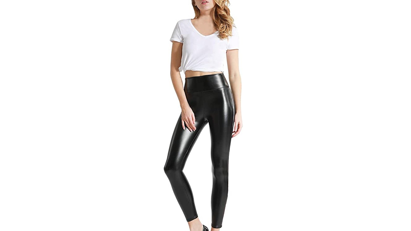 Tagoo Women's Stretchy Faux Leather Leggings Pants