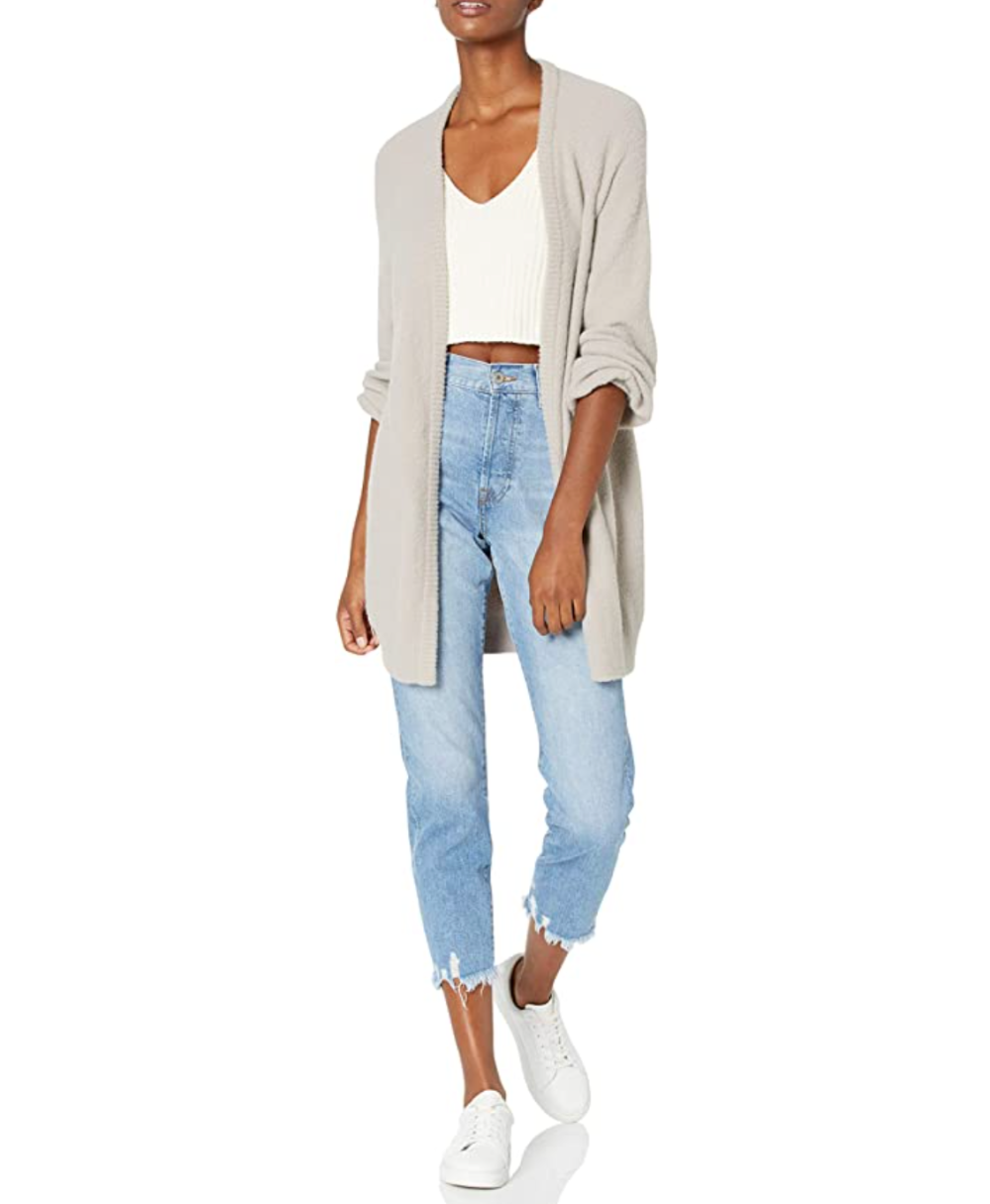 The Drop Women's Mirabelle Long Bell Sleeve Open Front Cozy Cardigan