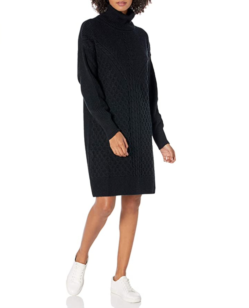 The Drop Women's Rosalie Cable Stitch Mini Sweater Dress