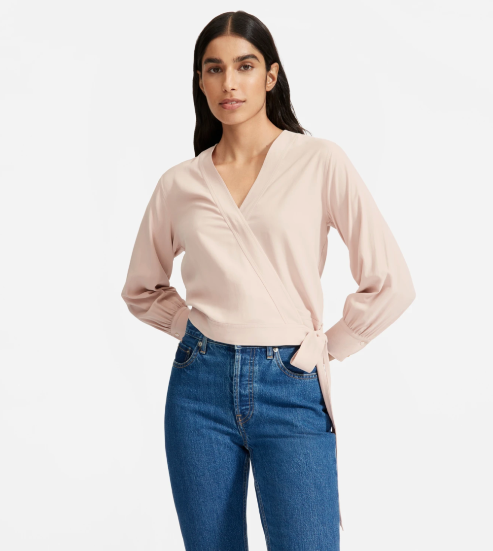 The Washable Silk Wrap Top