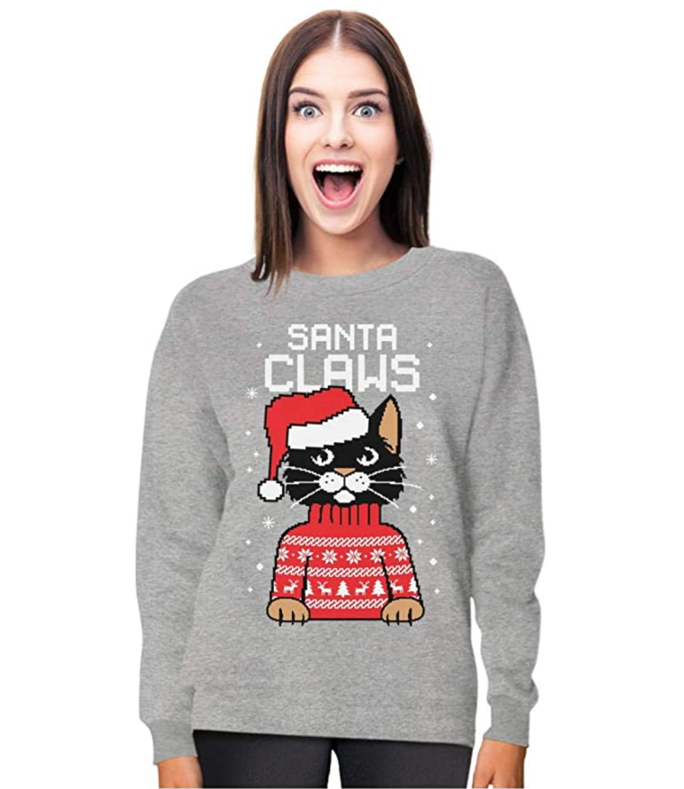 Tstars Store Santa Claws Cat Ugly Christmas Sweater