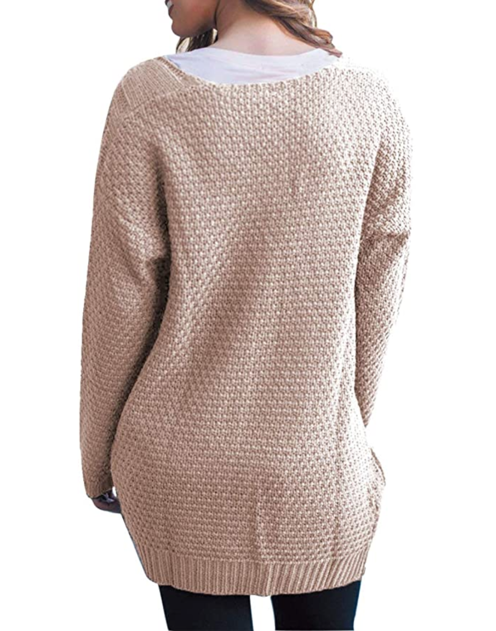 U.Vomade Women's Boho Long Sleeve Open Front Chunky Cable Knit Cardigan