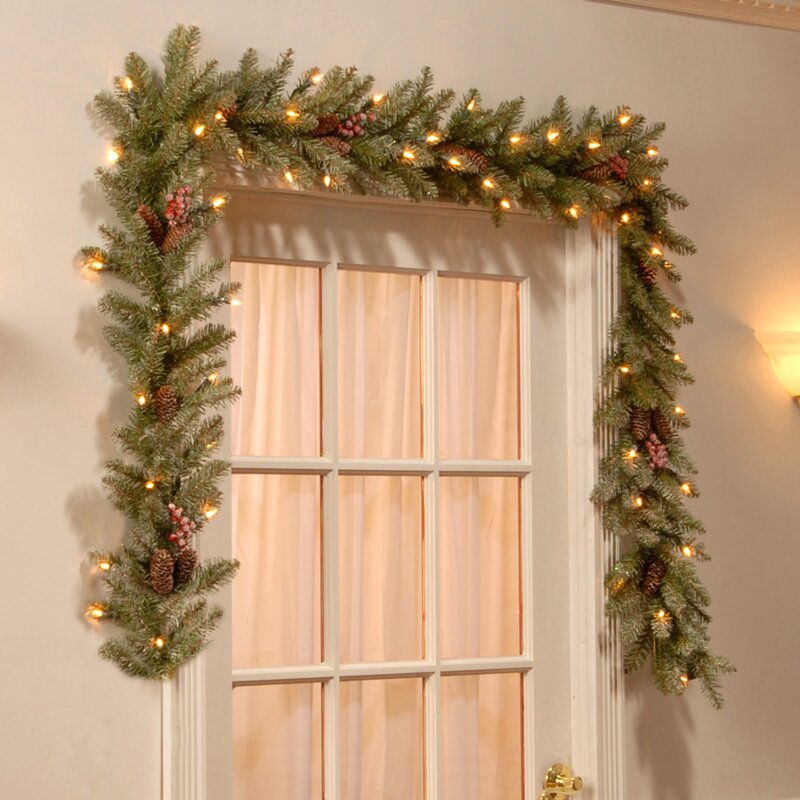 Andover Mills 9' Dunhill Fir Pre-Lit Garland with 50 Warm Clear/White Lights