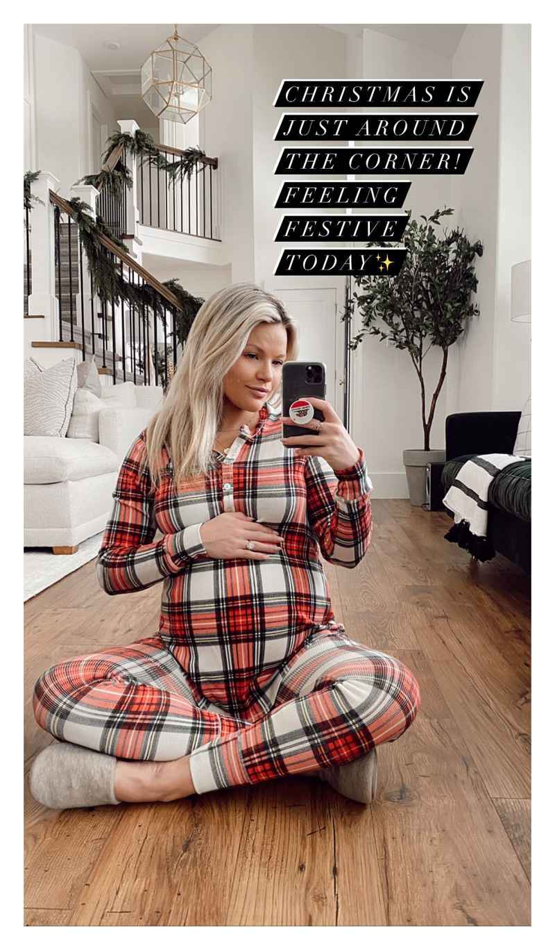 Witney Carson Pregnant Plaid Pajamas
