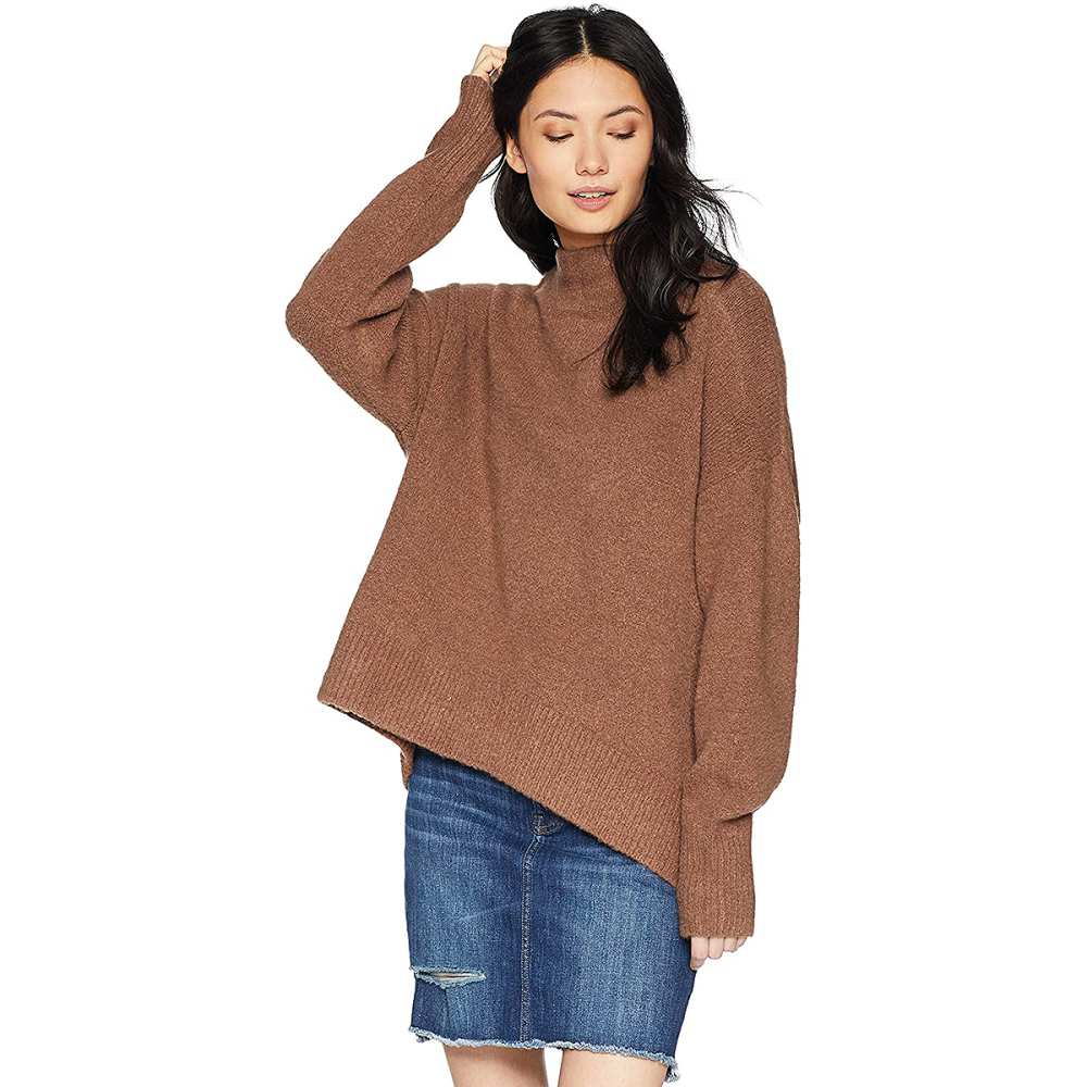 Cable Stitch Mock Neck Cozy Sweater