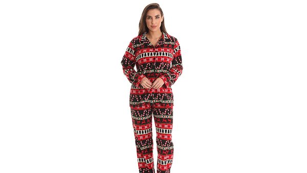 #followme Printed Microfleece Button Front PJ Pant Set with Socks