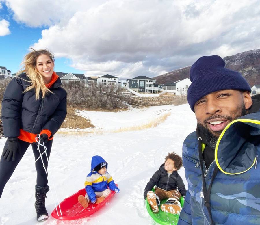 Allison Holker and Stephen tWitch Boss Playing with their Kids in the Snow