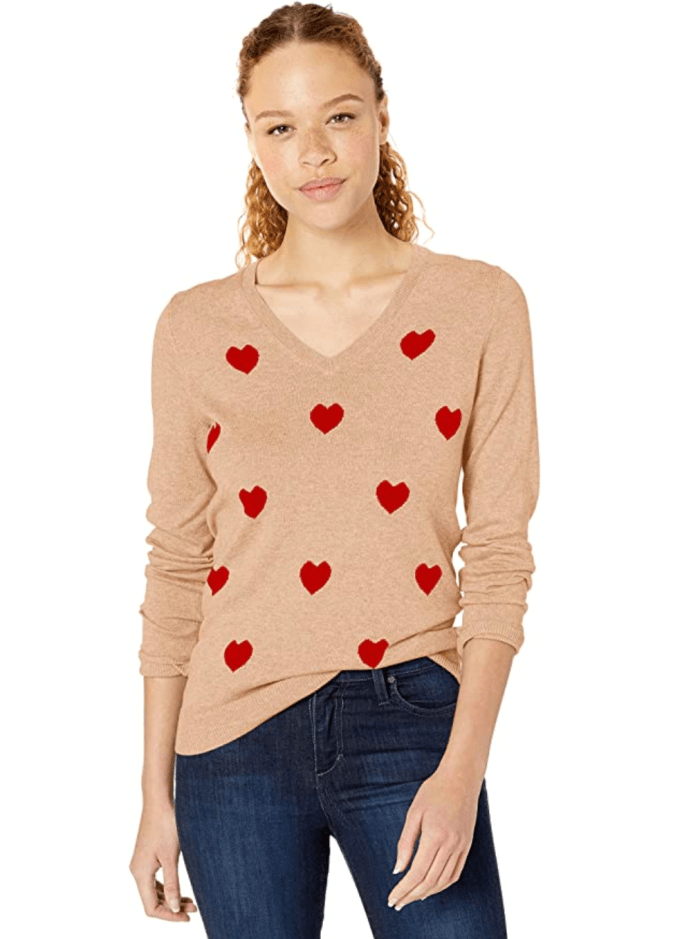 Suéter ligero de manga larga con cuello en V y corte clásico para mujer de Amazon Essentials