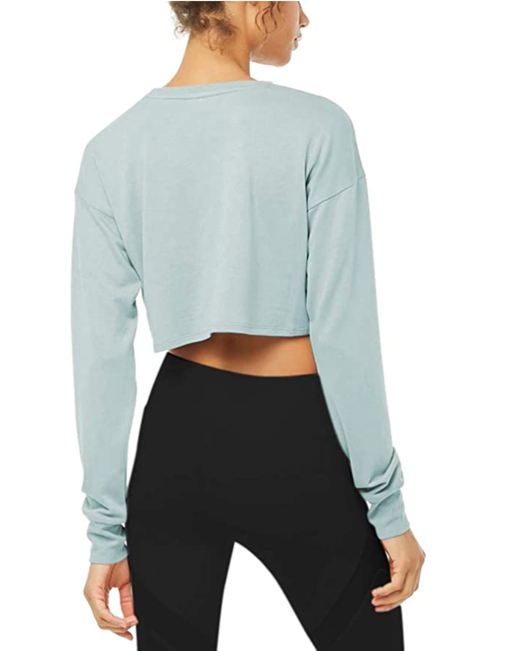 Bestisun Long Sleeve Crop Top Cropped Sweatshirt for Women