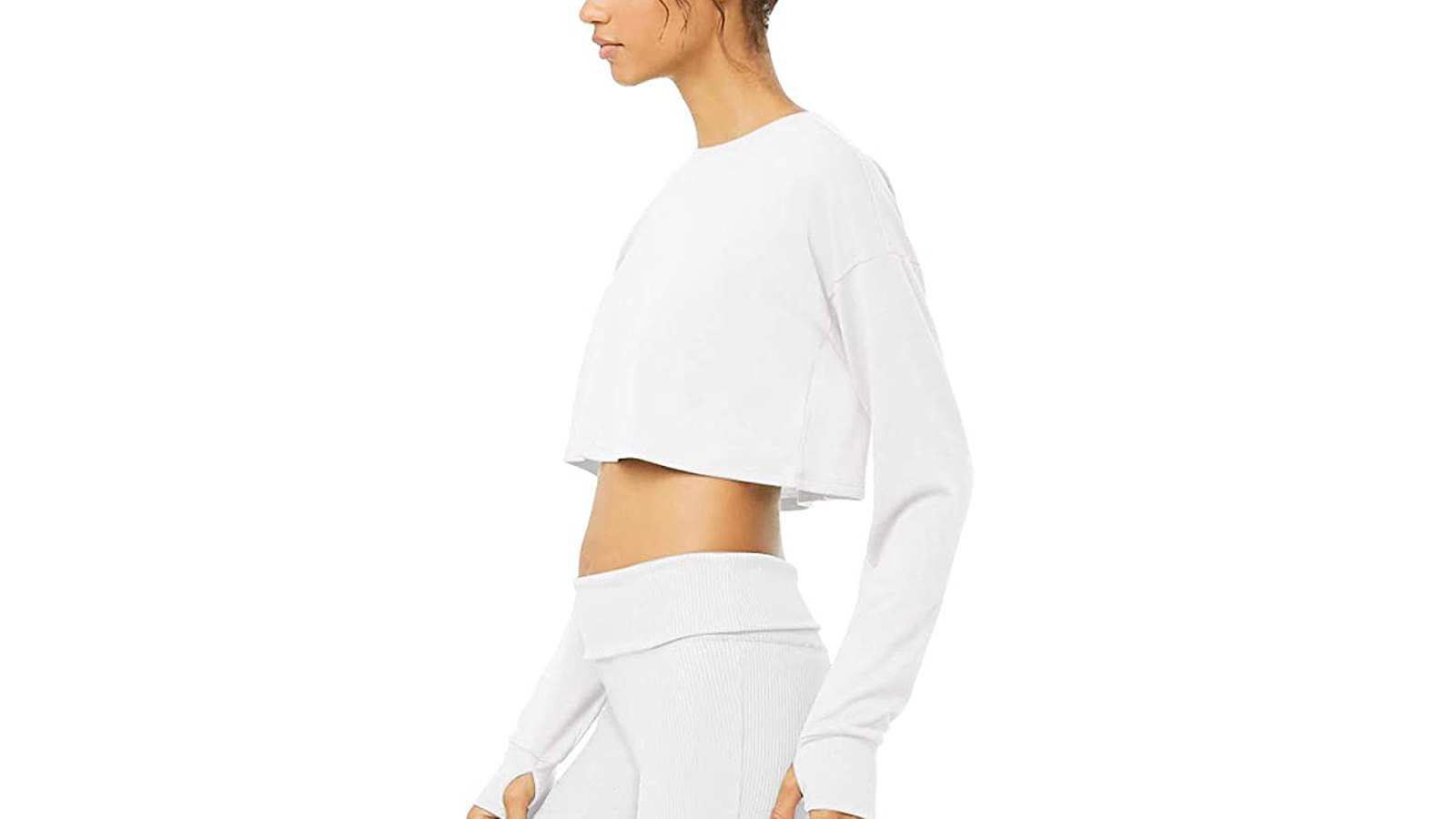 Bestisun Long Sleeve Crop Top Cropped Sweatshirt for Women