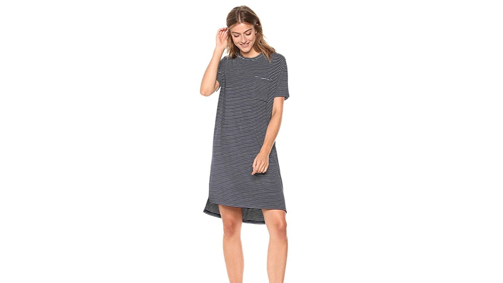 Daily Ritual Women's Jersey Short-Sleeve Boxy Pocket T-Shirt Dress