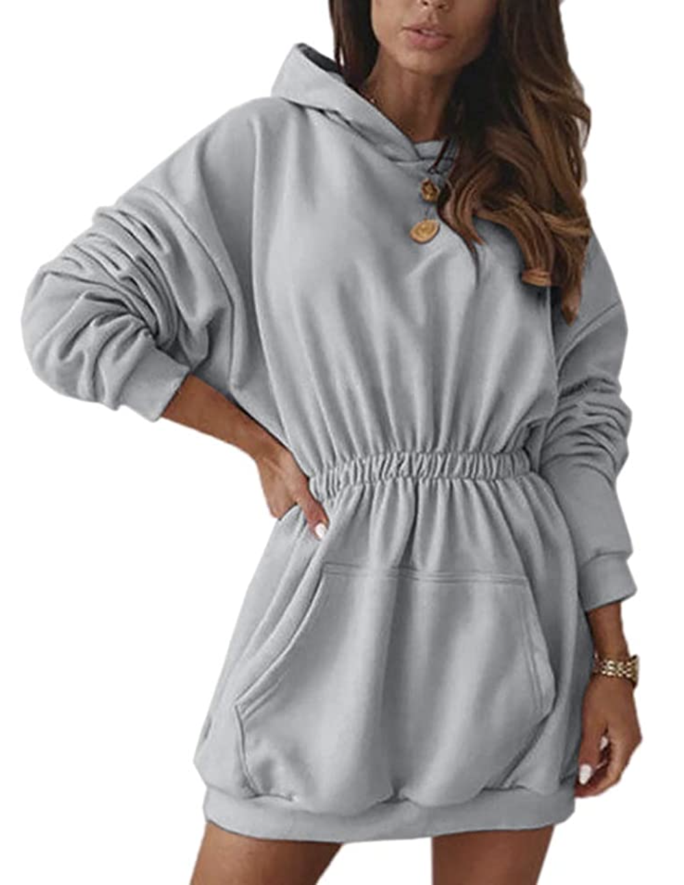 Fessceruna Cinched Sweatshirt Dress Avoids the Typical Boxy Look