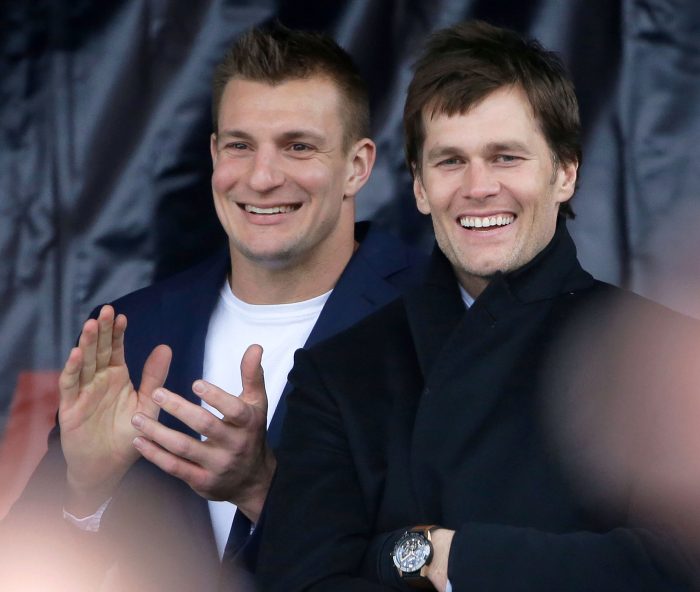 How Rob Gronkowski and Tom Brady Celebrated NFC Win Ahead of Super Bowl