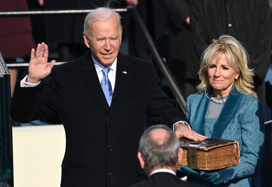 Joe Biden Jill Biden Swearing In Joe Biden 2021 Inauguration