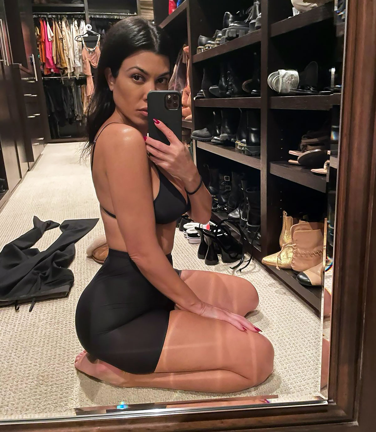 Kim Kardashian Models Skims Naked Collection Scoop Tank