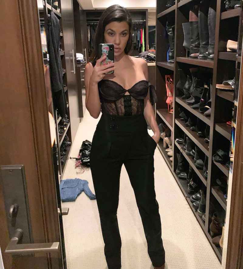 Kourtney Kardashian's Sexy Black Corset as a Shirt Is a Crazy Hot Look