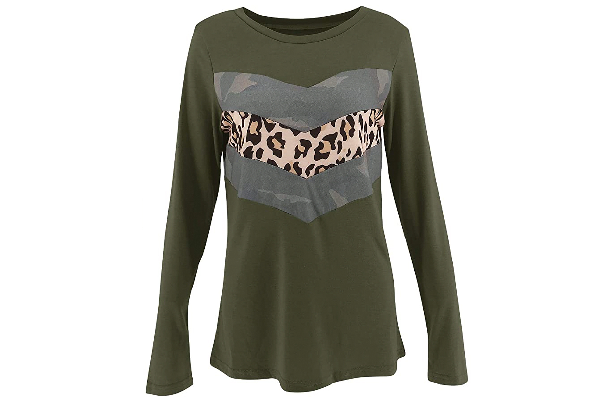 Limerose Women's Casual Leopard Print Camo Print Long Sleeve Top