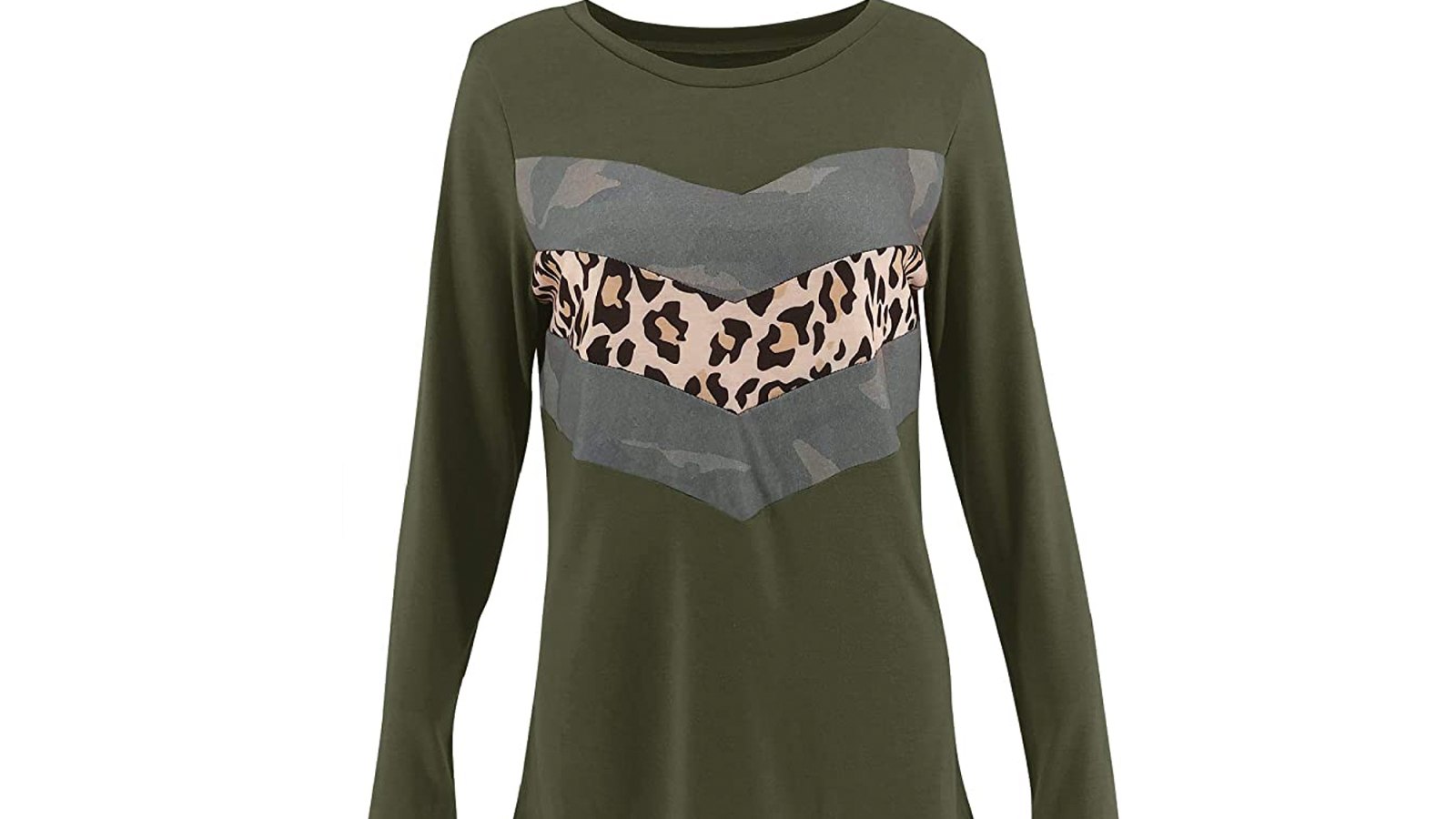 Limerose Women's Casual Leopard Print Camo Print Long Sleeve Top