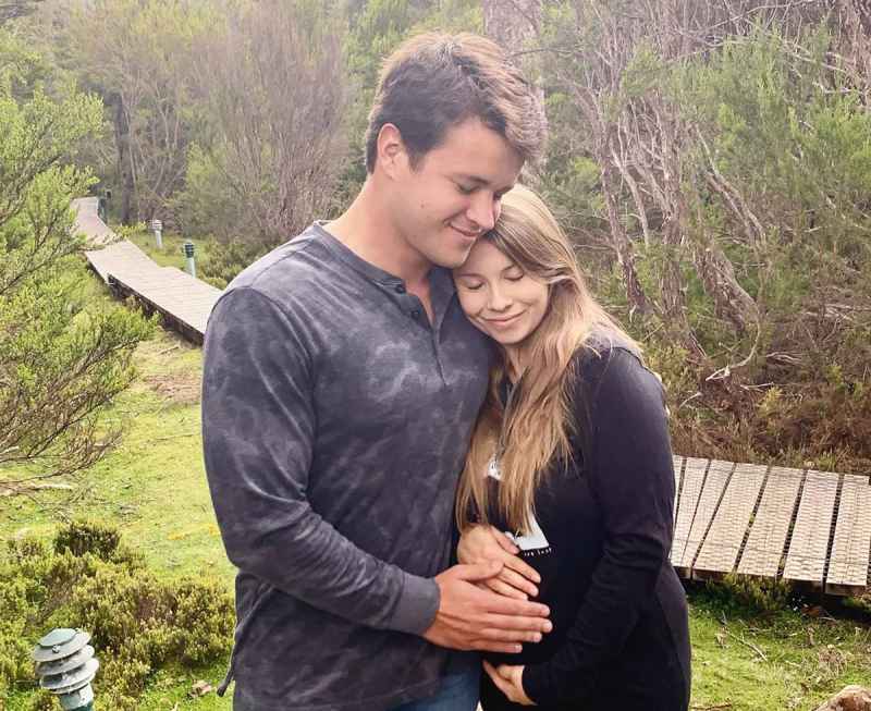 Pregnant Bindi Irwin and Chandler Powell Cradle Her Baby Bump in Sweet Shot: Pic