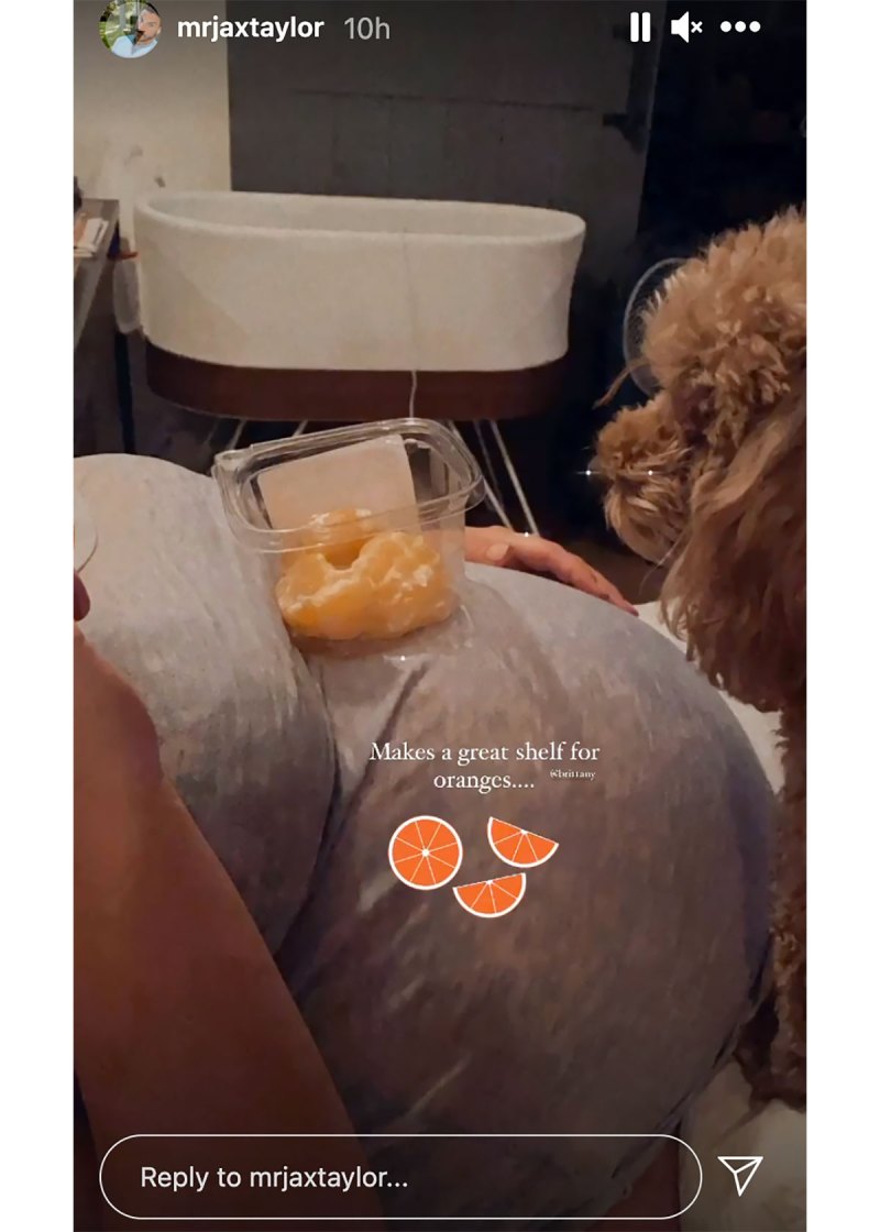 LOL! Pregnant Brittany Cartwright Uses Baby Bump as ‘Shelf for Oranges’