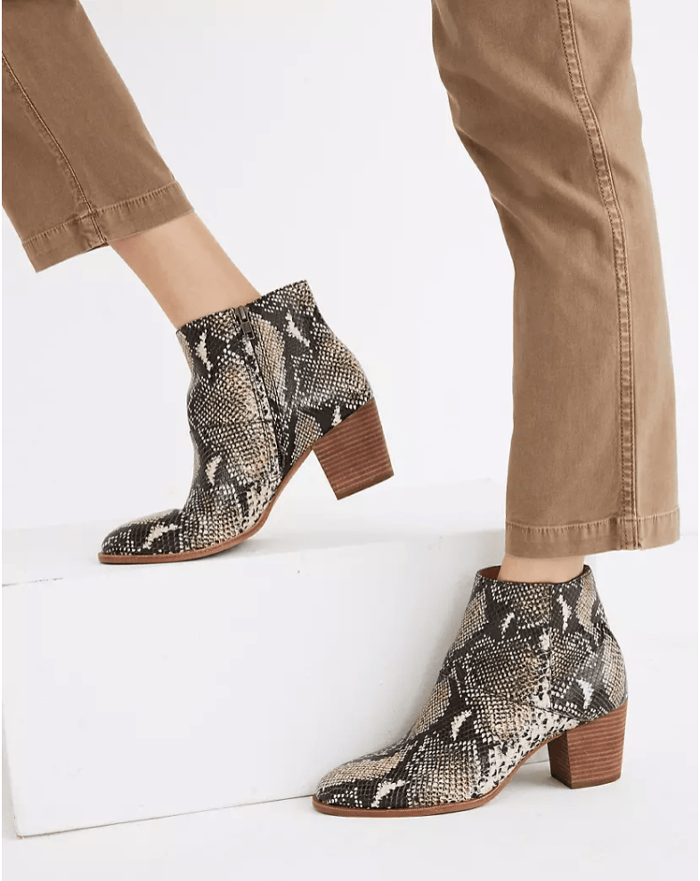 The Rosie Ankle Boot in Snake Embossed Leather