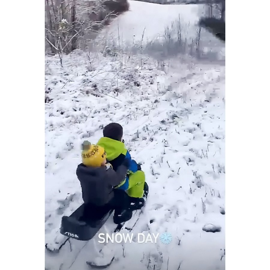 Winter Wonderland Carrie Underwood Sons Kids Playing Snow