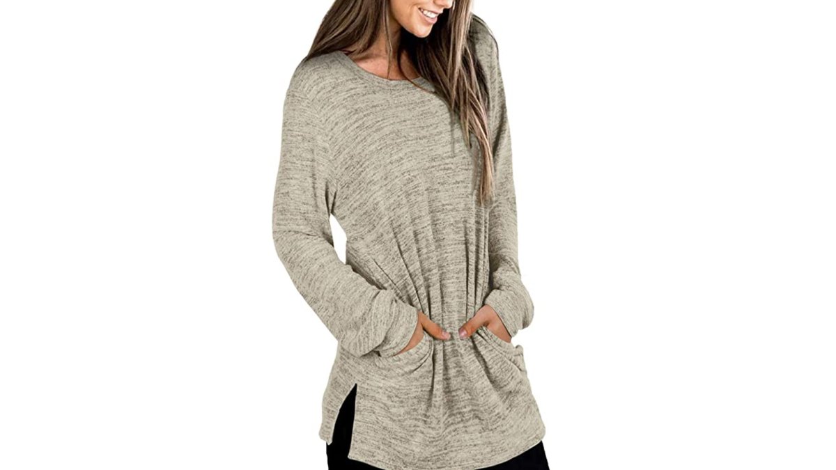 XIEERDUO Women's Casual Long Sleeve Oversized Tunic Top