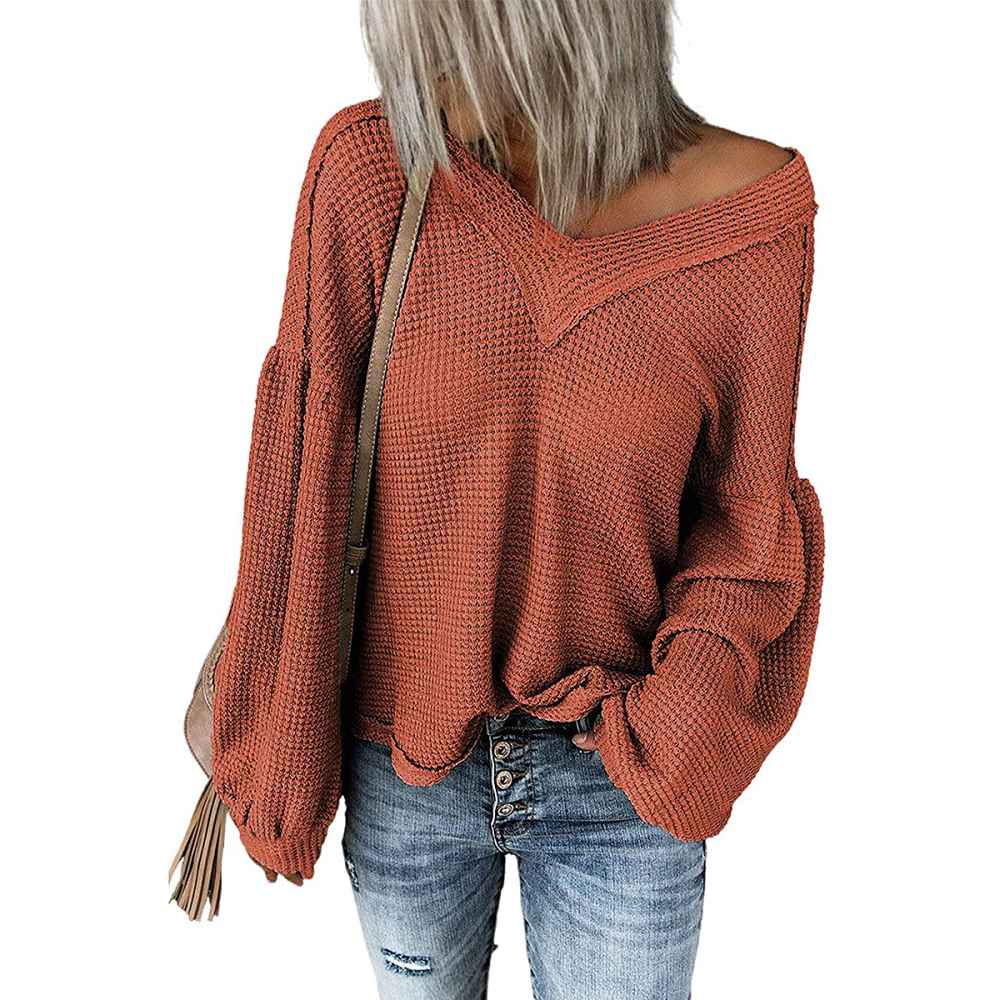 Asvivid Off-the-Shoulder Oversized Knit Pullover Sweater