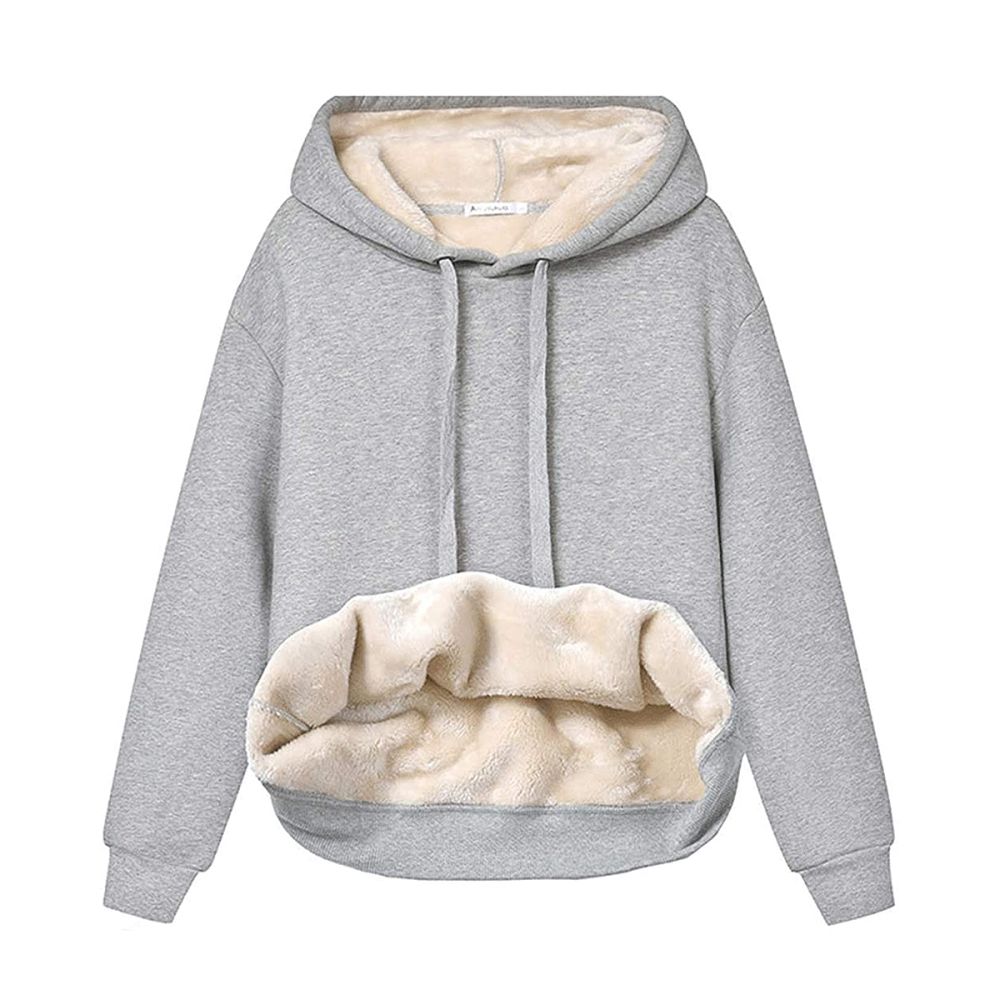 Haellun Fleece Sherpa-Lined Pullover Hooded Sweatshirt