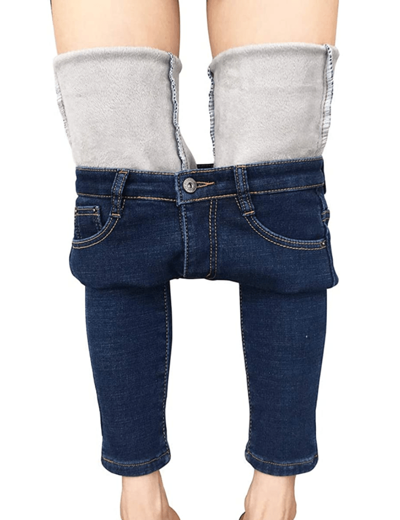 Heipeiwa Fleece-Lined Jeans Make Wearing Denim in the Winter Easy