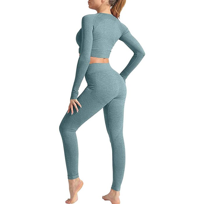 HYZ Seamless 2-Piece Outfits Workout Yoga Set